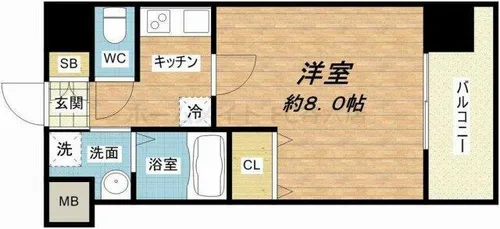 W.O.B.KYOBASHI【7階】の間取り