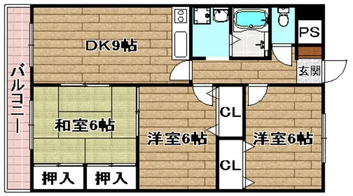 コンフォート角野【203号室】の間取り