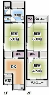 大阪府門真市石原町【一戸建】の間取り
