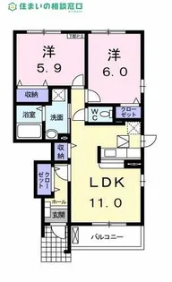 愛知県岡崎市戸崎町字藤狭【アパート】の間取り