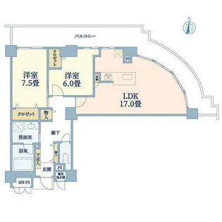 ラピタス31西宮【22階】の間取り