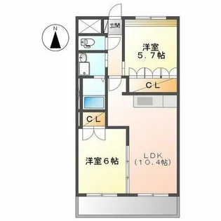 高塚ヒルズ【201号室】の間取り