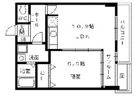 京都府京都市中京区西ノ京内畑町【マンション】の間取り