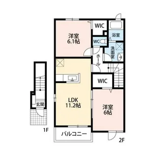 グラシオッソ Ⅰ・Ⅱ【2階】の間取り