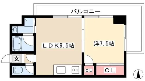 ゴールドハイツ渡辺【6階】の間取り