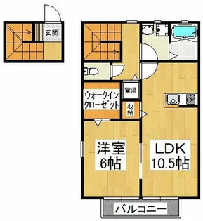 クレストコートB棟【2階】の間取り