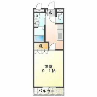 アルコバレーノ白水【1階】の間取り