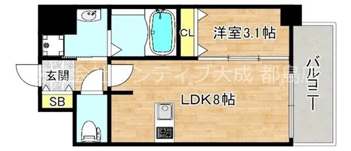 SHOKEN Residence大阪都島【10階】の間取り