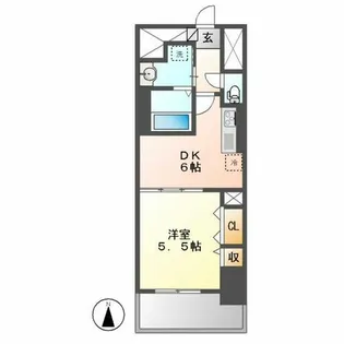 1DKの間取り画像