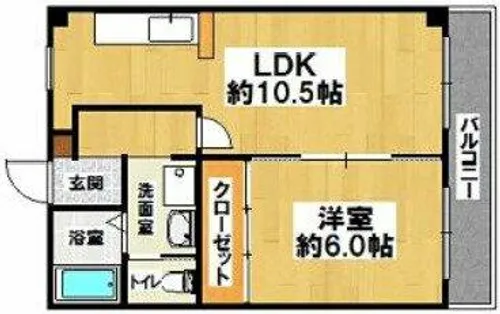 1LDKの間取り画像