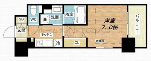 アーバネックス同心【8階】の間取り