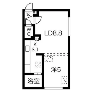 ルナクレシエンテ琴似【3階】の間取り