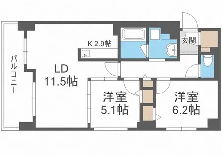 レジディア北三条【7階】の間取り