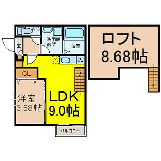 CREO栄生伍番館【1階】の間取り