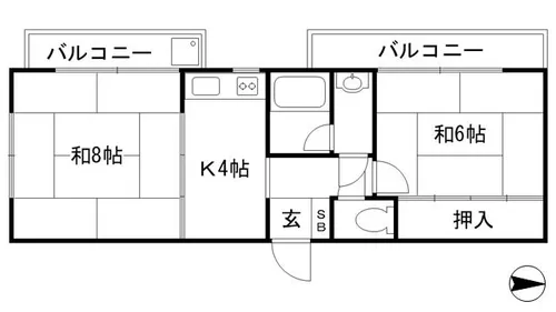 京都府京都市北区上賀茂朝露ケ原町【マンション】の間取り