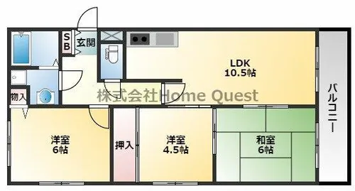 ハイグレード堅下【4階】の間取り