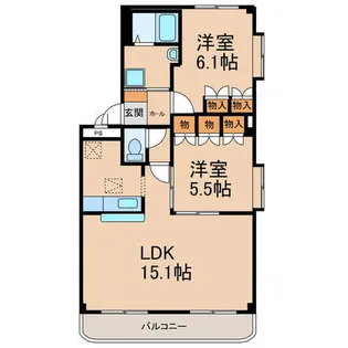 シャンヴィラージュ【2階】の間取り