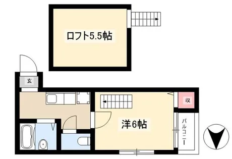 プルミエール浄心【205号室】の間取り