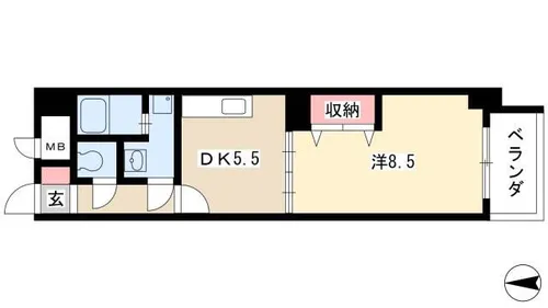 ブランメゾン八龍【6階】の間取り