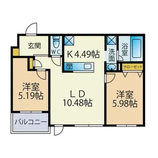 porte-bonheur【2階】の間取り