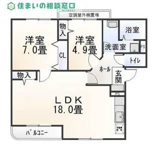 愛知県西尾市新在家1丁目【マンション】の間取り