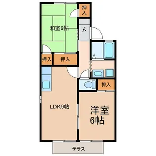 パークサイドハヤシ【S106号室】の間取り