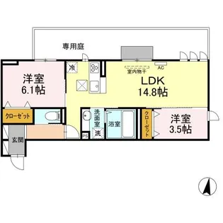 フースヒュッゲA棟【103号室】の間取り
