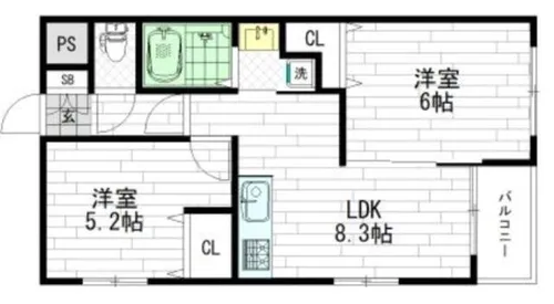 Lee Star Heights(リースターハイツ)【4階】の間取り