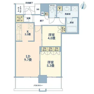 ブランズタワー梅田North【27階】の間取り
