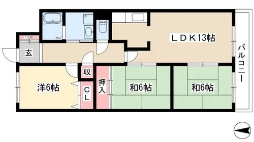 メゾン丸山【302号室】の間取り