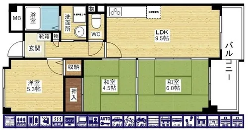 ライオンズマンション新大阪第6【11階】の間取り