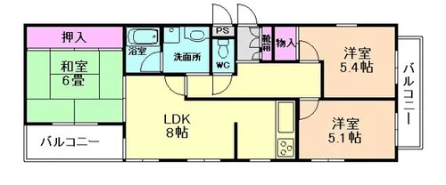 大阪府豊中市向丘2丁目【マンション】の間取り