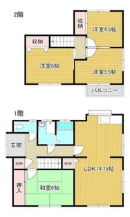 愛知県北名古屋市弥勒寺西1丁目【一戸建】の間取り