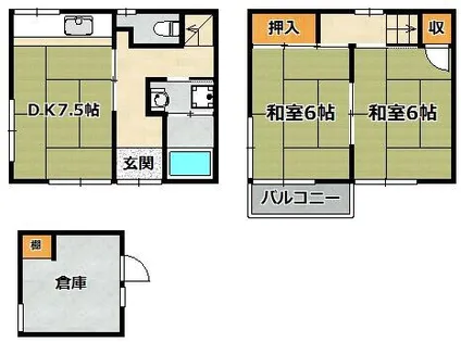兵庫県神戸市兵庫区御崎本町2丁目【テラスハウス】の間取り