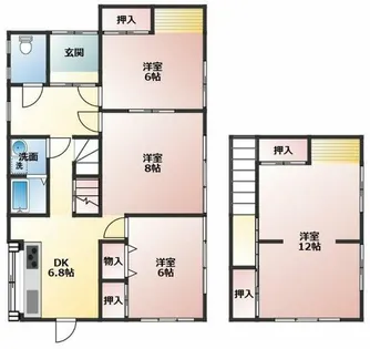 愛知県新城市字石名号【一戸建】の間取り