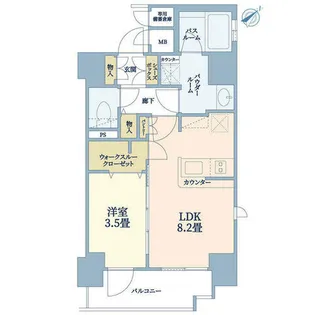 エステムコート神戸元町通Ⅱ THE SALON【8階】の間取り