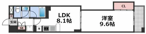 CITY SPIRE上町台【4階】の間取り