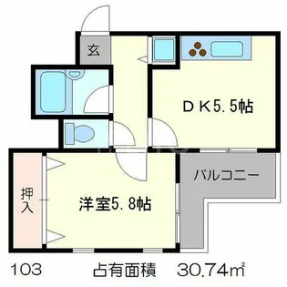 スカイウェイ洛北【1階】の間取り