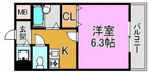 メルベーユ藤戸【3階】の間取り