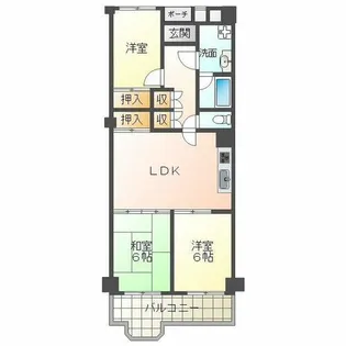 パラッシオ舞子【5階】の間取り