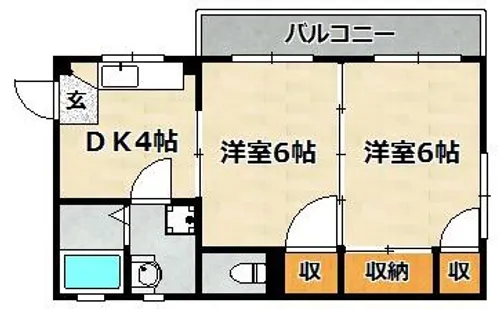 ハイツ朝【201号室】の間取り