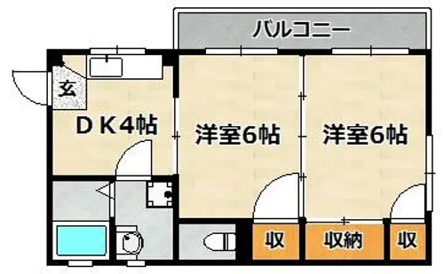 ハイツ朝【2階】の間取り