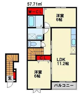 Pastorale 今古賀Ⅰ【203号室】の間取り