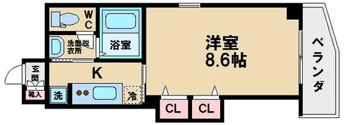 アンソレイユ天王寺北【5階】の間取り