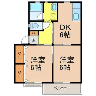 アゼリアコート E【2階】の間取り