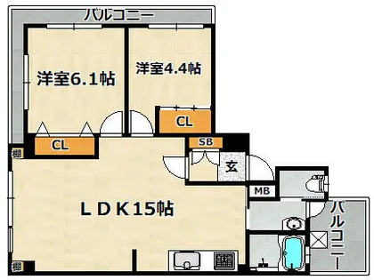 湊川Hビル【201号室】の間取り