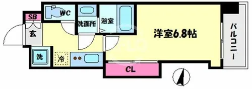 Luxe難波西Ⅱ【8階】の間取り