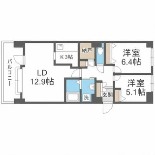 オリエンタルコート大友【8階】の間取り