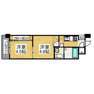 No.46 Vプロジェクト2100天神【1102A号室】の間取り