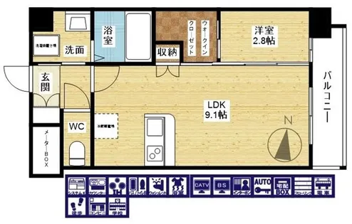 セレニテ東三国ミラク【10階】の間取り